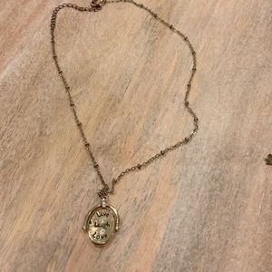Live love laugh gold plated pendant necklace